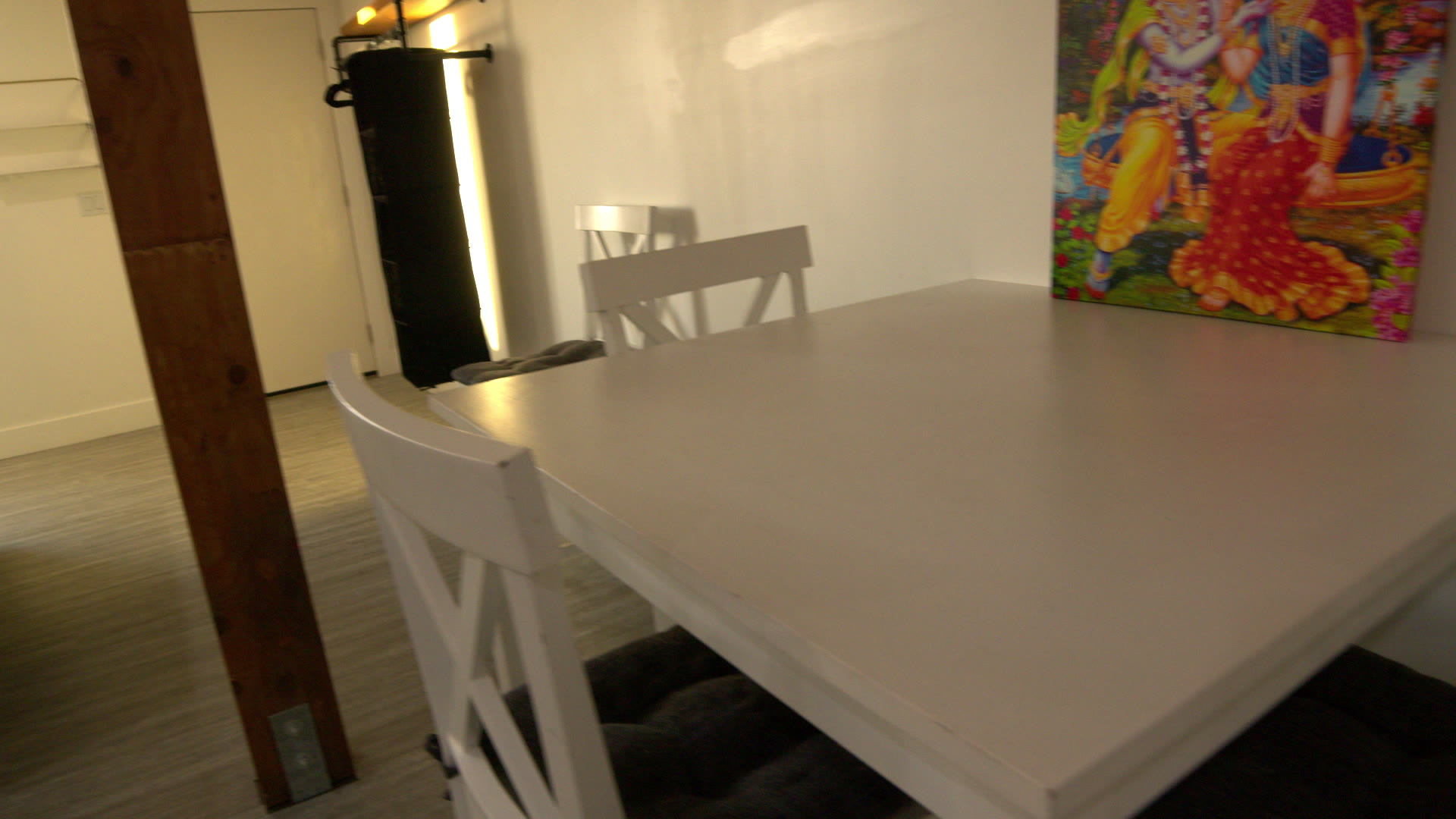 Table for four by the timber post